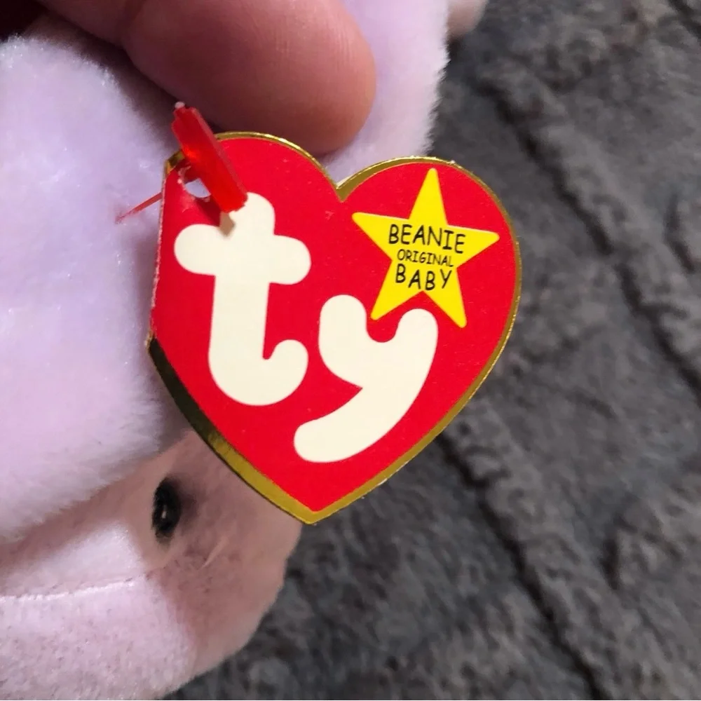 Retired TY Beanie Baby 1996 FLOPPITY Bunny Tag Error, born May 28, 1996
